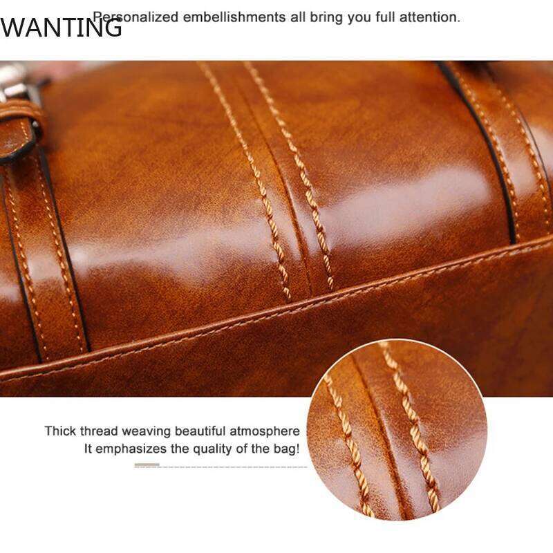 Luxury retro designer PU leather large capacity one-shoulder classic rivet decoration ladies handbag