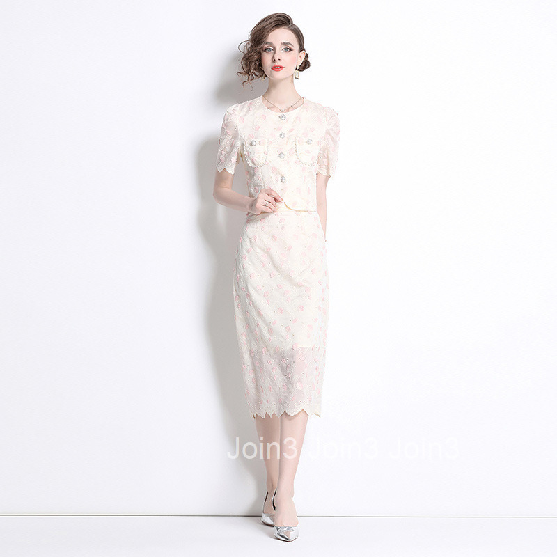 8580 Summer New Womens Fashionable Short Sleeve Top + Skirt Two-Piece Set