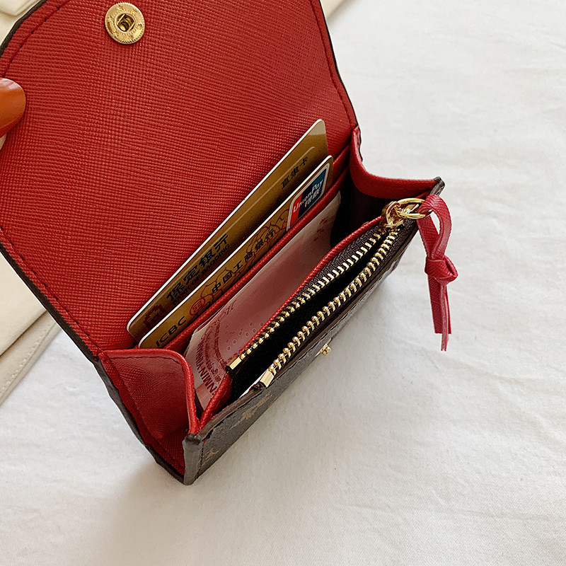 Fashion card holder for women compact classic retro design with large capacity multiple card slots integrated ID & coin purse
