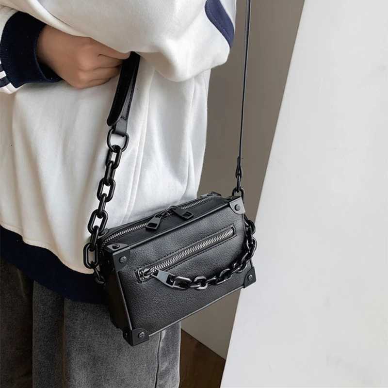 Crossbody Bag Unisex Fashion Small Square Shoulder Bag Handbag PU Leather Messenger Handbags with Adjustable Strap bolsa box sac Y250719