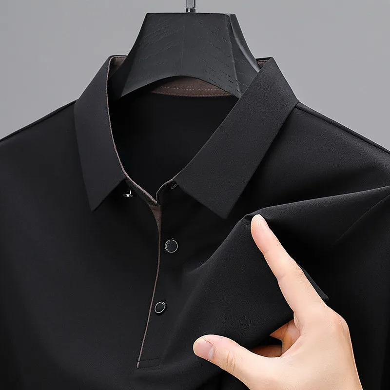 Summer Short-sleeves Polo Shirt for Man Solid Loose Fit T-shirt Polo Homem Korean Style Mens Polo Shirt Business Clothing 250716