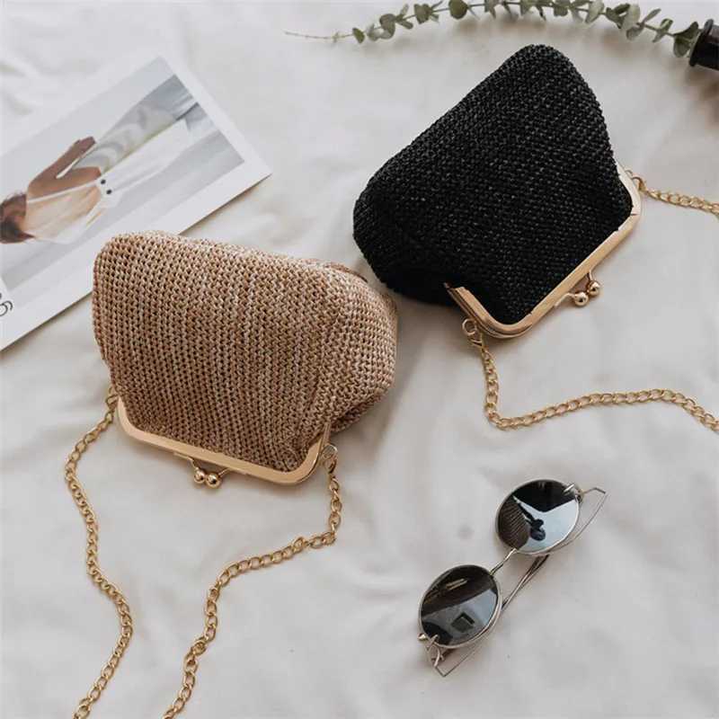 Small Crossbody Boho Bags For Women Evening Clutch Bags Hasp Ladies Handbag Female Straw Beach Rattan Women Messenger Bag Y2508071