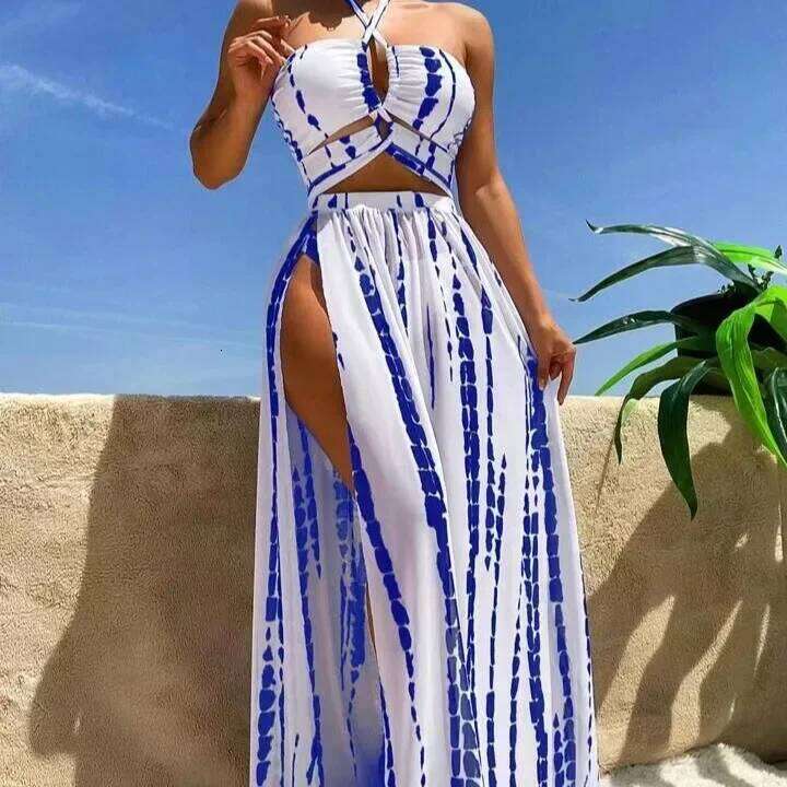 New Hot Sale Of The Season Women's Bikini Swimsuit Three-Piece Set Printed Separate Design Swimming Costume Female Fashionable B