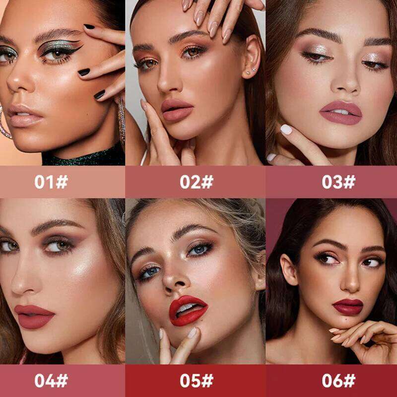 6 Colors Matte Lip Gloss Waterproof Lasting Lipstick Not Fading Sexy Nude Red Pink Veet Liquid Lipsticks Makeup Cosmetic X250720