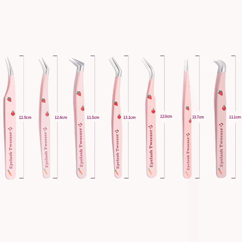 6 Types False Eyelash Tweezers Stainless Steel Antistatic Pincet Curved Strip 3D Lashes Tweezer Makeup Tools 250716