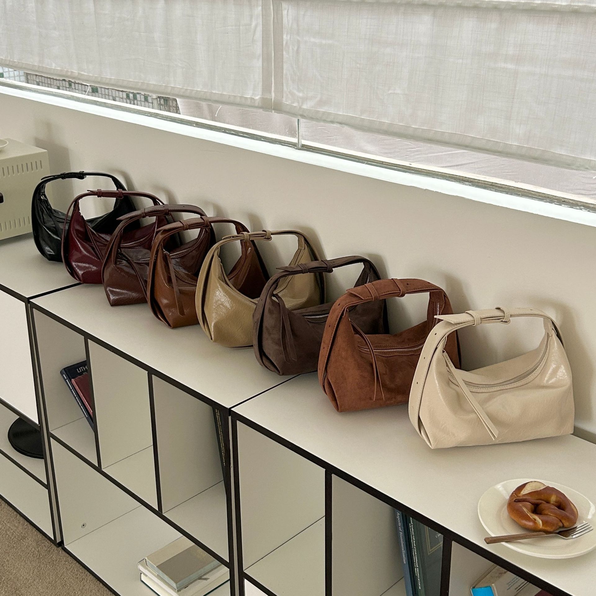 Fashion Multifunctional Handbag Niche Design Retro Style Suede Leather Shoulder Bag Cross-border Korean Version Armpit Bag Women's Designer Bag