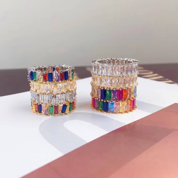 Custom Silver 925 Jewelry 14k 18k Gold Plated Engagement Stacking Gemstone Diamond Wedding 925 Sterling Silver Baguette Rings