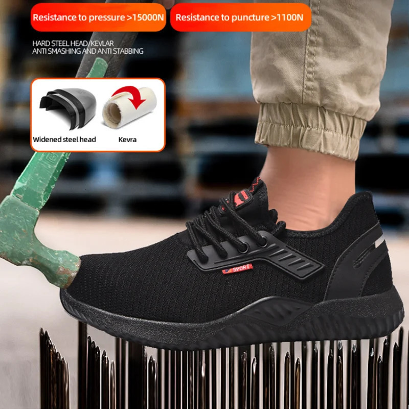 Mens Protective Shoes Steel Toe Shoes Safety Shoes Mens Tactical Shoes Fashion Mens Sneakers and Work Safety Professionals 250717