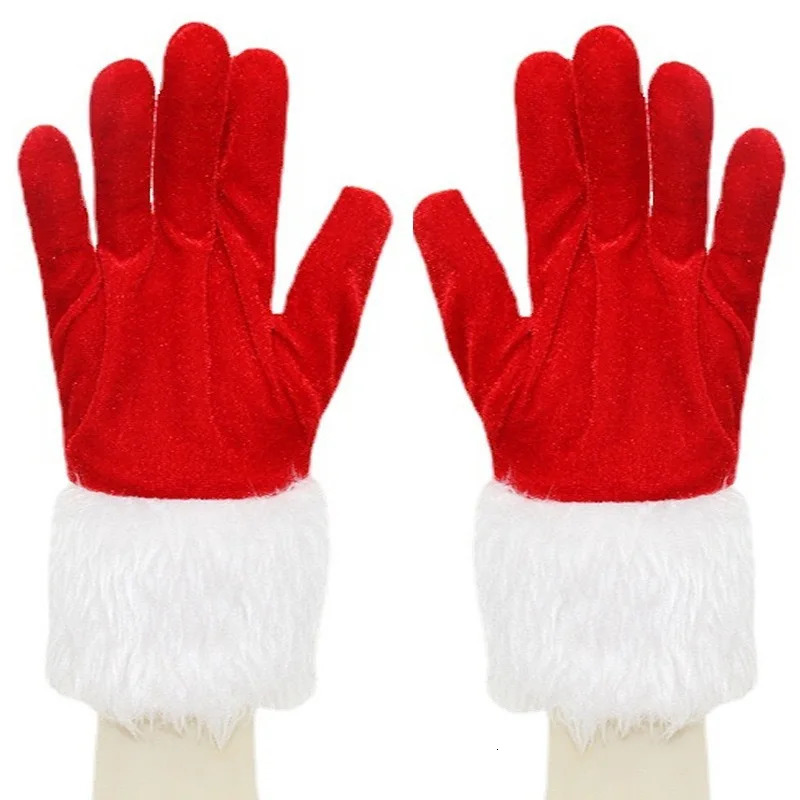 Christmas Gloves Short Gold Velvet Hairy Mouth Red Christmas Gloves Velvet Gloves 250717