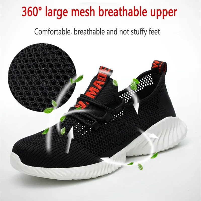 summer work shoes with protection breathable Lightweight safety shoes with iron toe anti-stab anti-slip working summer shoes 250717