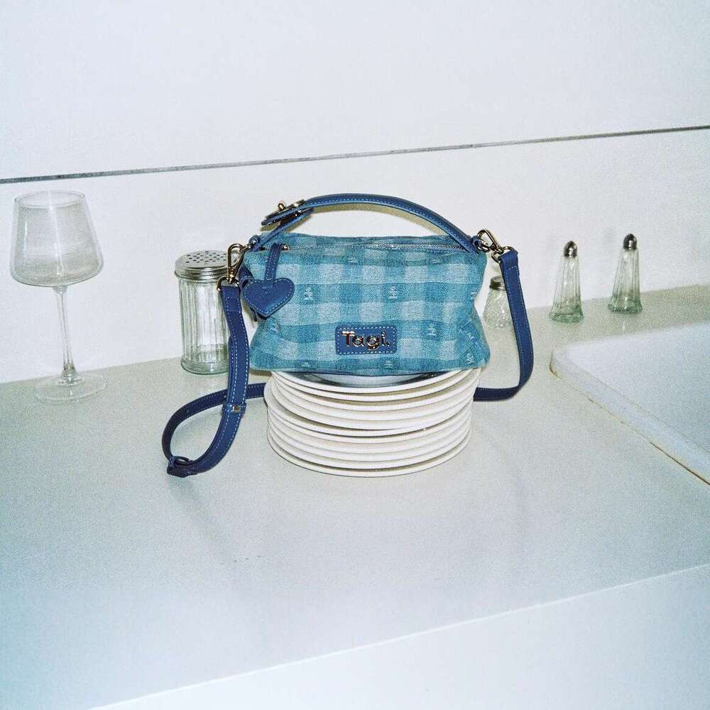 Square Lamb Wool Denim Mohair Handbag Shoulder Commuter Fashion Crossbody Bag