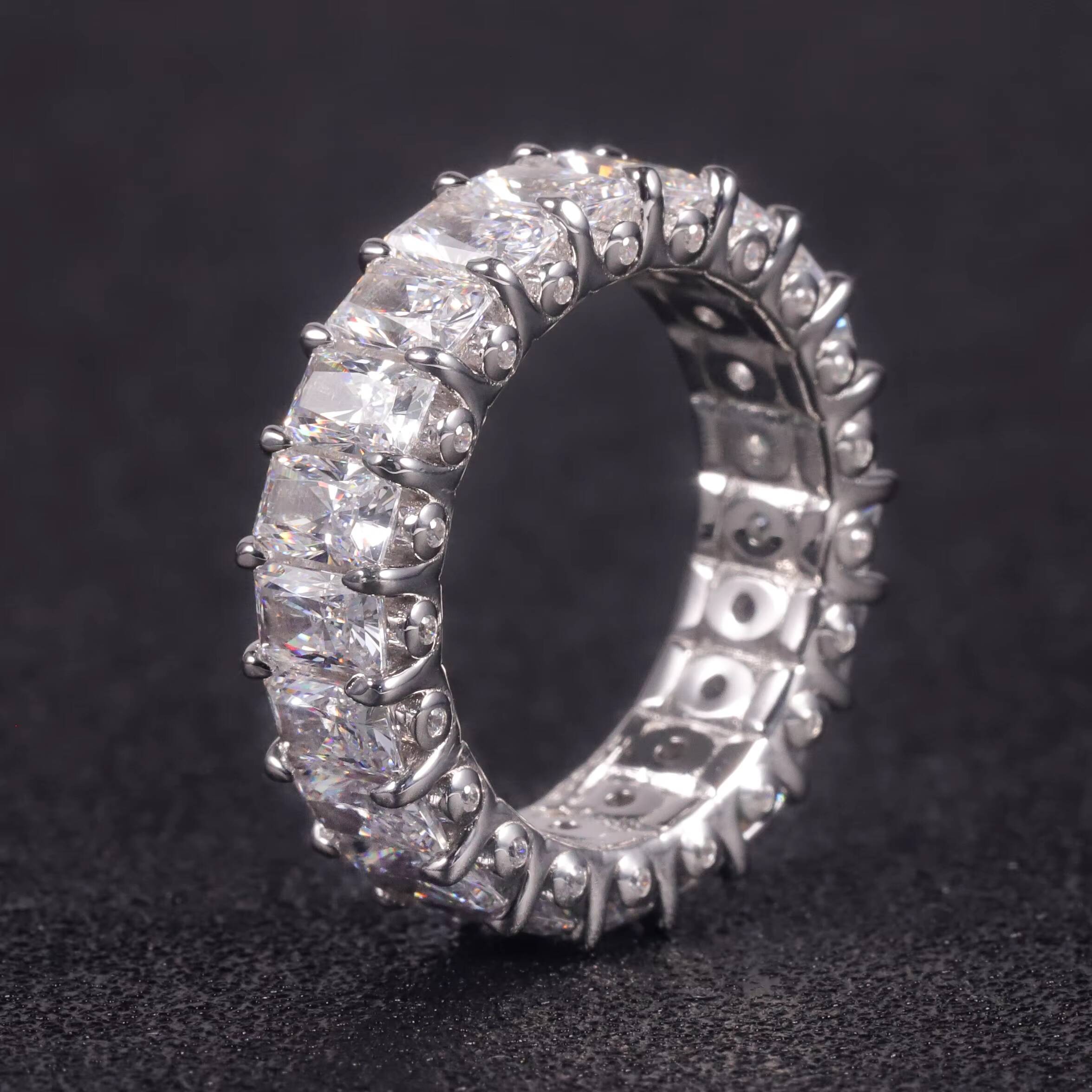 OL1422 High End Jewelry Factory Wholesale Solid White Gold Custom Women Men Designs Moissanite Diamond Gold Eternity Band