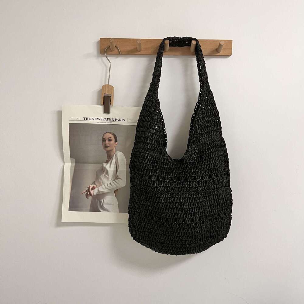 Spring New Paper Casual INS Simple Woven Shoulder Underarm Fashion Beach Tote Bag