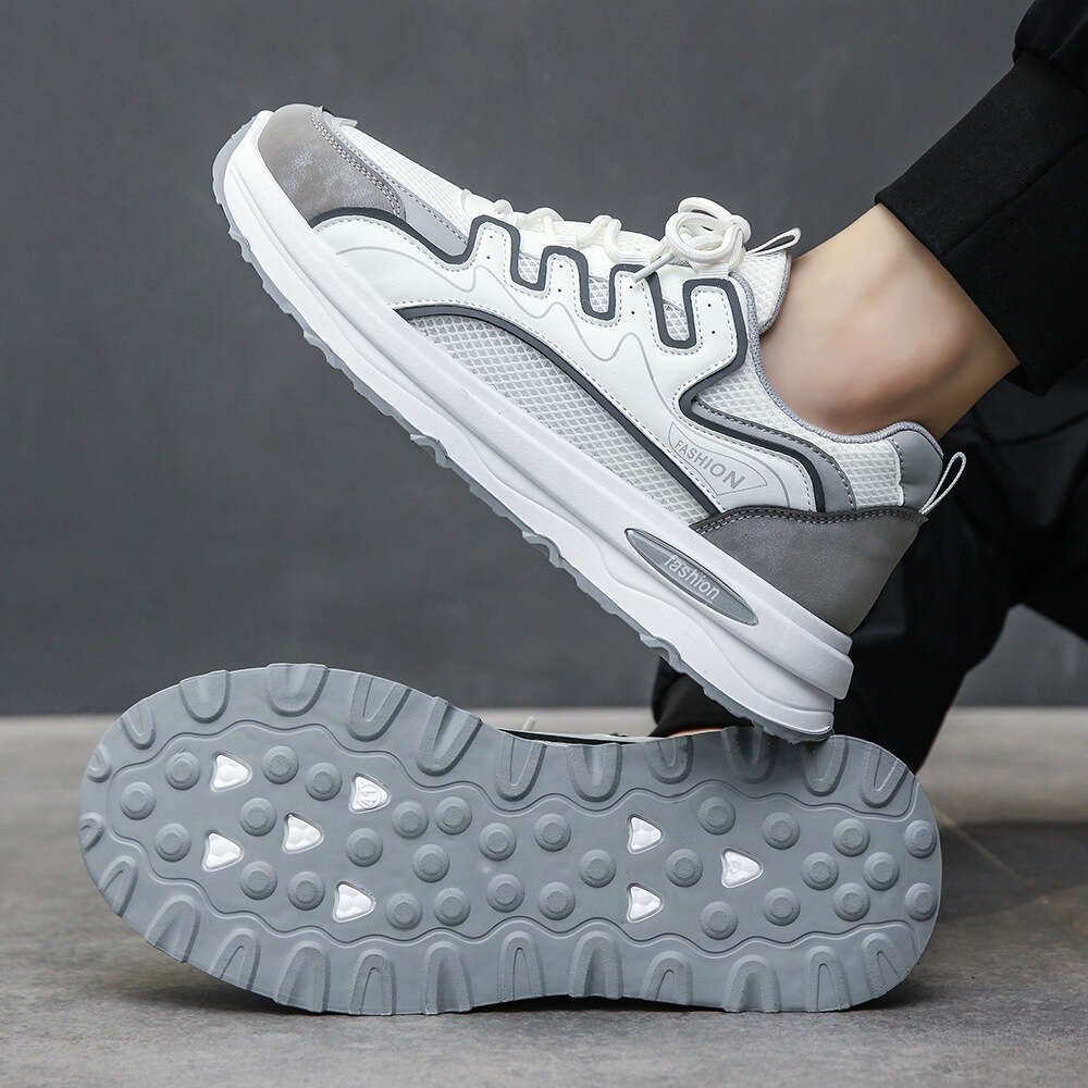 Summer Sports Mesh Agan New Breathable White Student Korean Style Trendy Running Men's Shoes