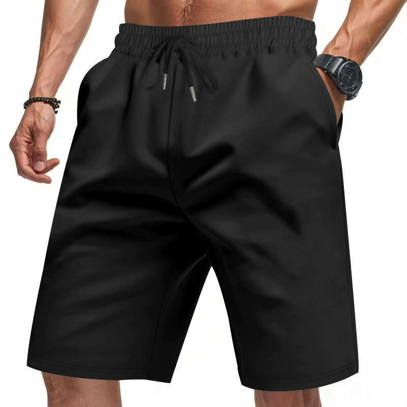 Summer Men's Skin-Friendly Breathable American Style Drawstring Loose Fit Squat Jogger Casual Shorts