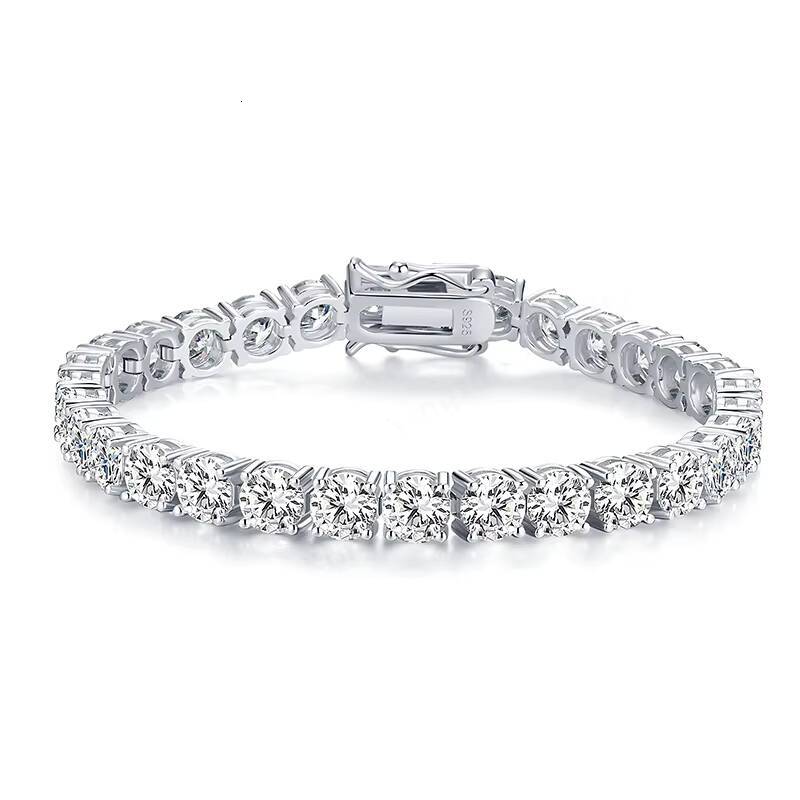 3mm/4mm/5mm Moissanite Tennis Brilliant Cut Diamond Bracelet in 9k/10k/14k/18K Gold 925 Sterling Silver Jewelry