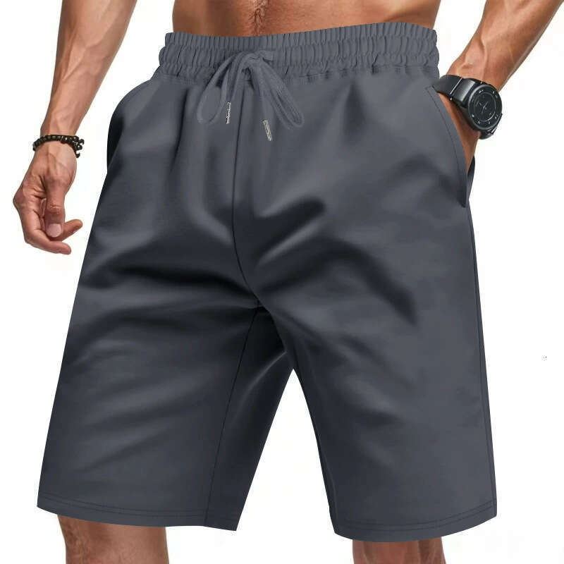 Summer Men's Skin-Friendly Breathable American Style Drawstring Loose Fit Squat Jogger Casual Shorts