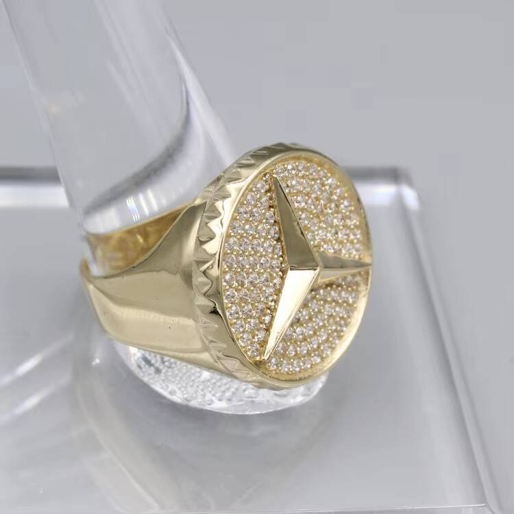 Hiphop Jewelry Men Ring 925 Sterling Silver Band Rings Custom VVs Moissanite Gold Iced Out Finger Ring Jewelry for Men