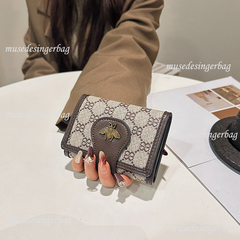 Luxury Brand Designer Purse Vintage Bee Wallet For Women Long and Short Fashion Beauty INS Style Classic Vintage Handbag Causal Bag Multiple Card Slot