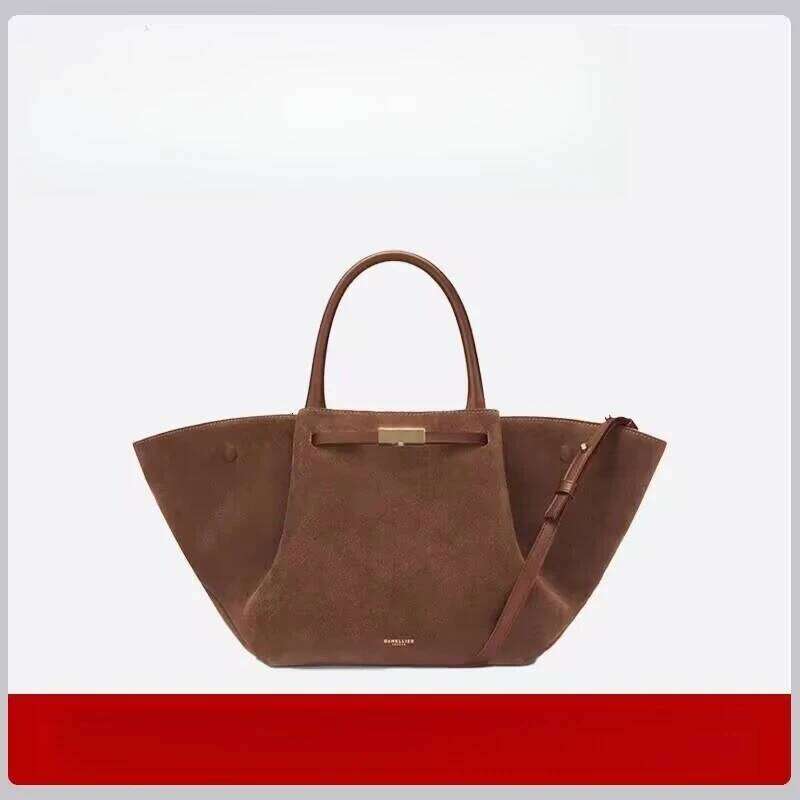 Suede surface large capacity commuter mommy tote shoulder bag handbag