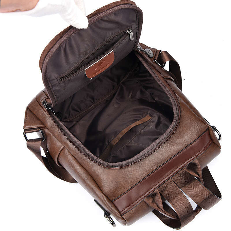 Soft Leather Women 2025 New Casual Large Capacity Backpack Shoulder fashion Student Travel Bag