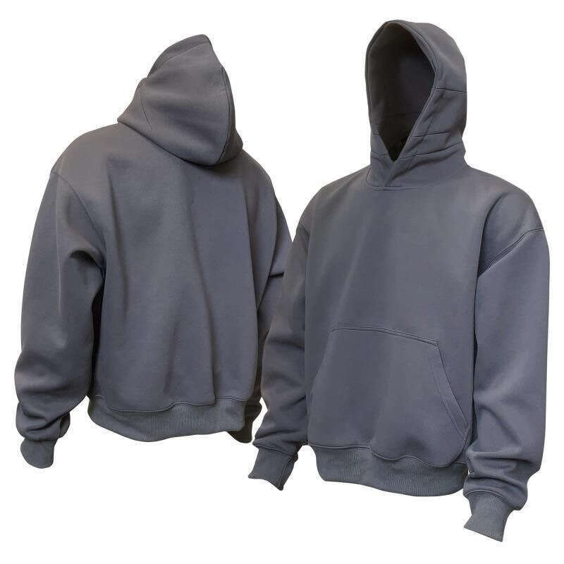 Ultra Short Solid Color Hoodie Boxy Fit 480g Autumn American Style Couple Loose Hooded Sweatshirt Unisex
