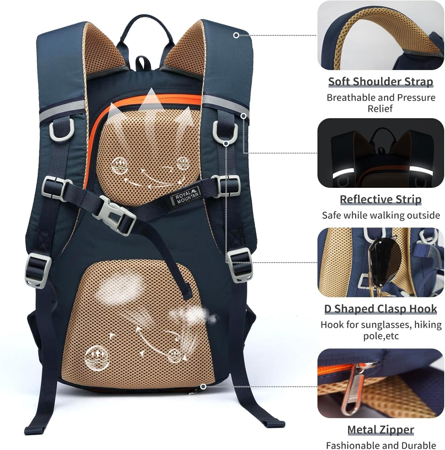 YMX ROYAL MOUNTAIN 30L Foldable Travel Women Men,Camping Daypack Backpacks Lightweight,Durable Hiking Backpack Fit For Hiking,Daily Commuting,Short Tr