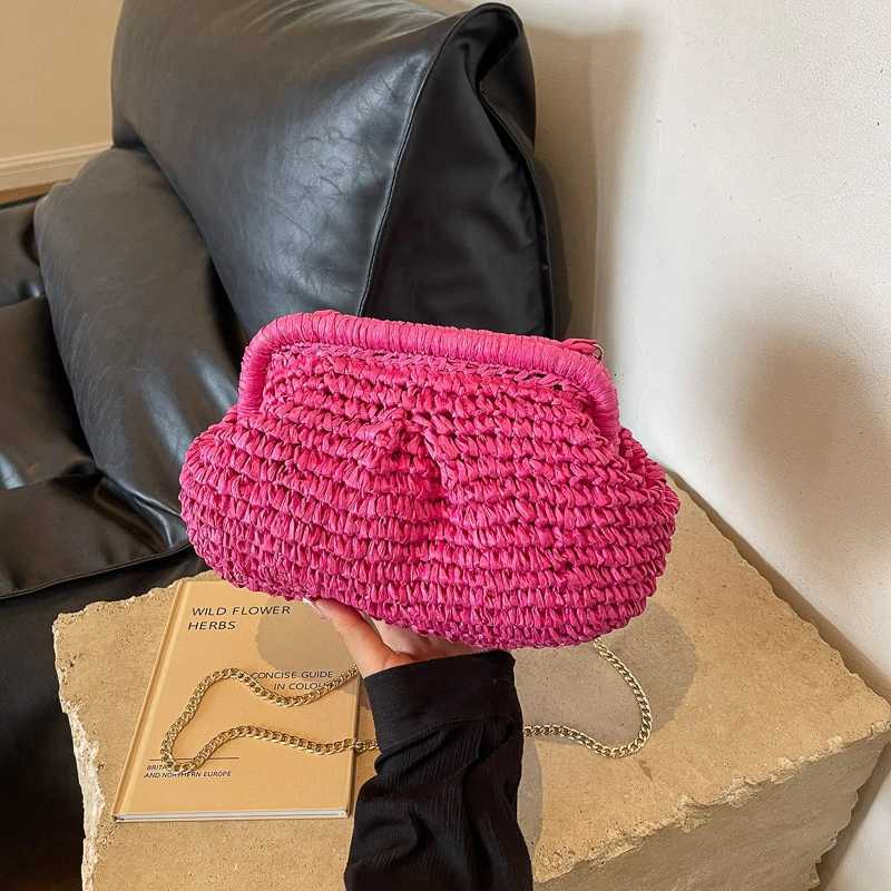 Fabric Straw Woven Shoulder Bags Grassland High Beauty Womens Bags 2025 Hot Sale New CHAINS Versatile Womens Handbags Y250719