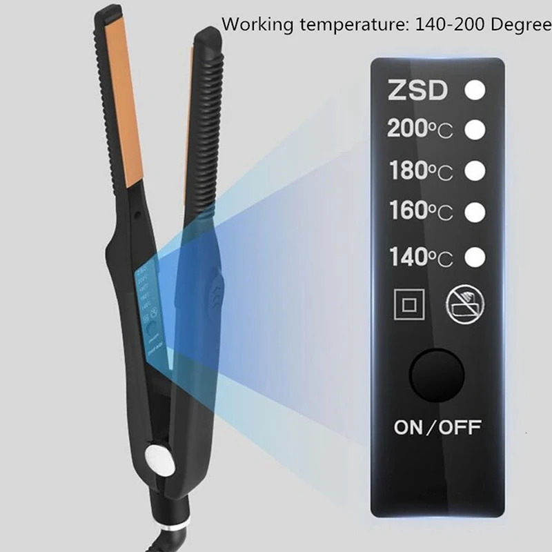 2 In 1 Hair Straightener Curler Small Ceramic Hair Crimper Corrugation Short Hair Straightening Curling Styling Tool 250717