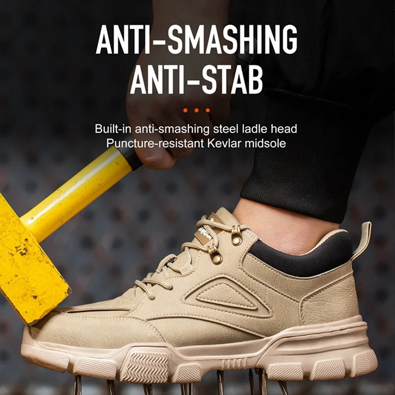 Waterproof Men Safety Boots With Steel Toe Cap Anti-smash Work Sneakers Safety Shoes Men Mining Outside Work Light Footwear 250717