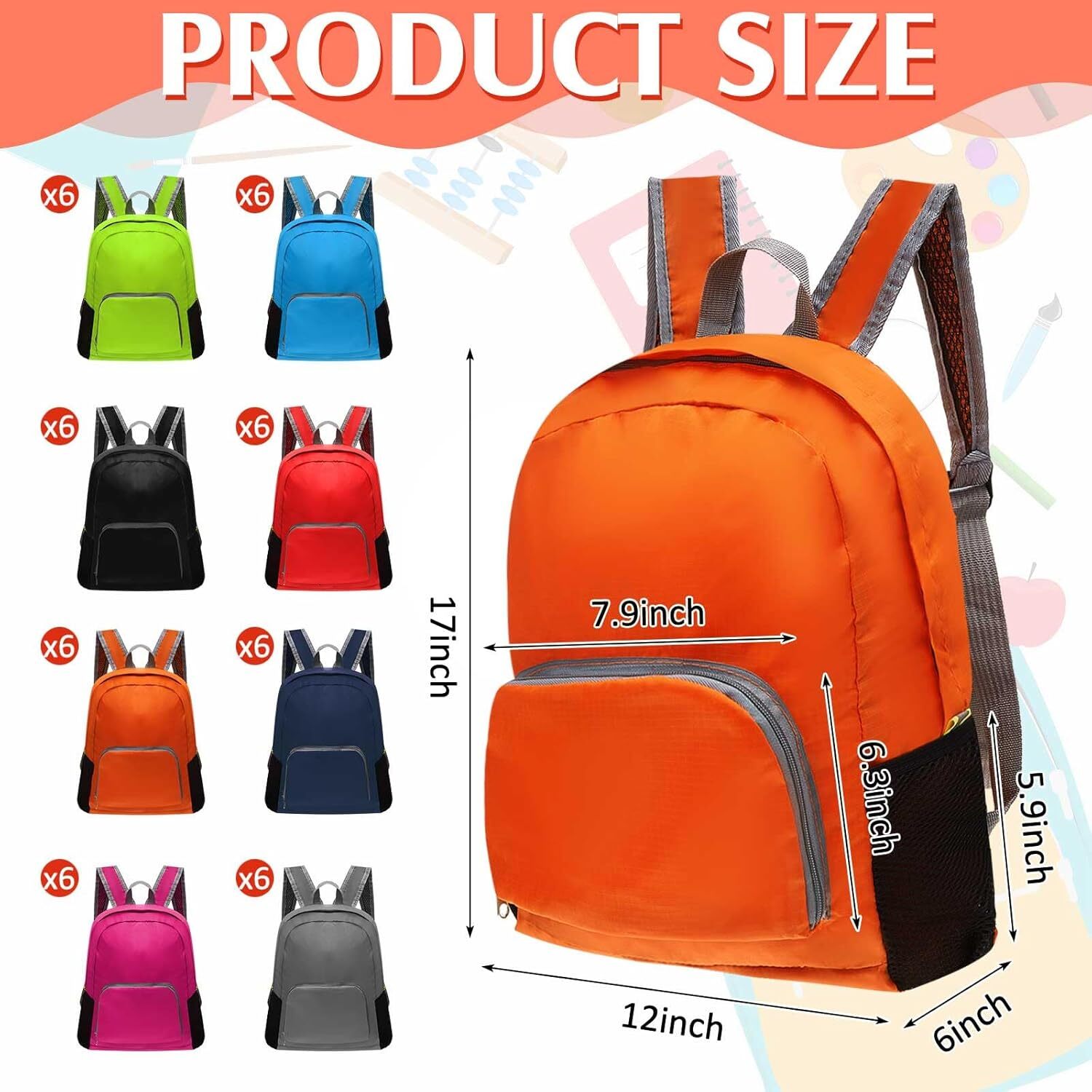 DHYMX Patelai 48 Pcs 17" Backpacks Bulk Kids Colorful Bookbags for Elementary Middle High School Boys designer bag Girls Charity Donate(Stylish C