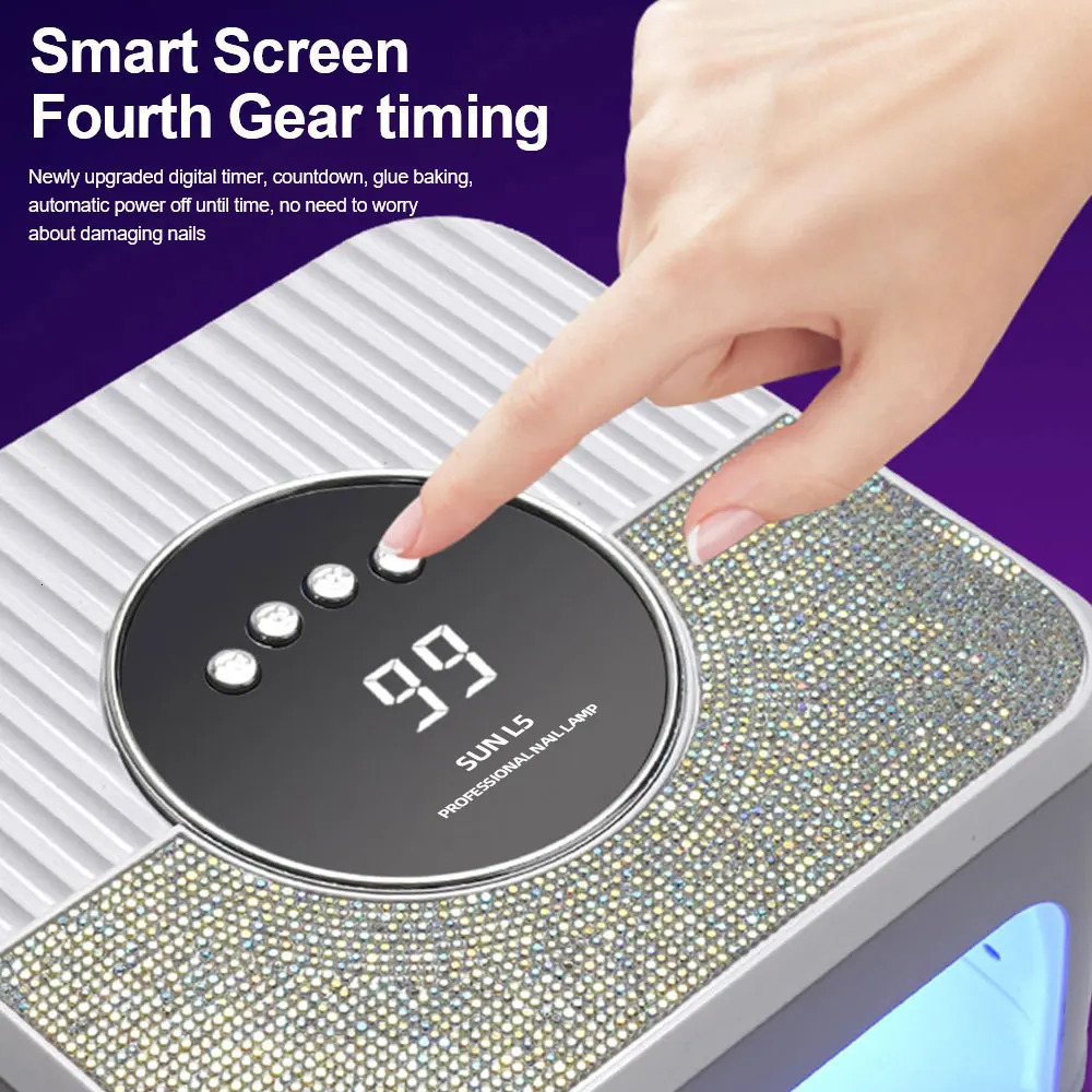 45LED UV Nail Lamp High Power Nail Dryer with LCD Smart Screen Gel Curing Drying Lamp Removable Base Pedicure Tool for Home 250716