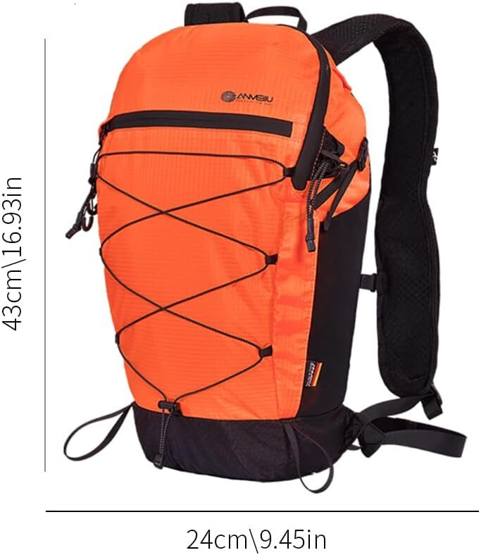 YMX 176 226 ANMEILU Mountaineering backpack bag, hiking ultra light backpack, lightweight travel commuting bag (Orange red)