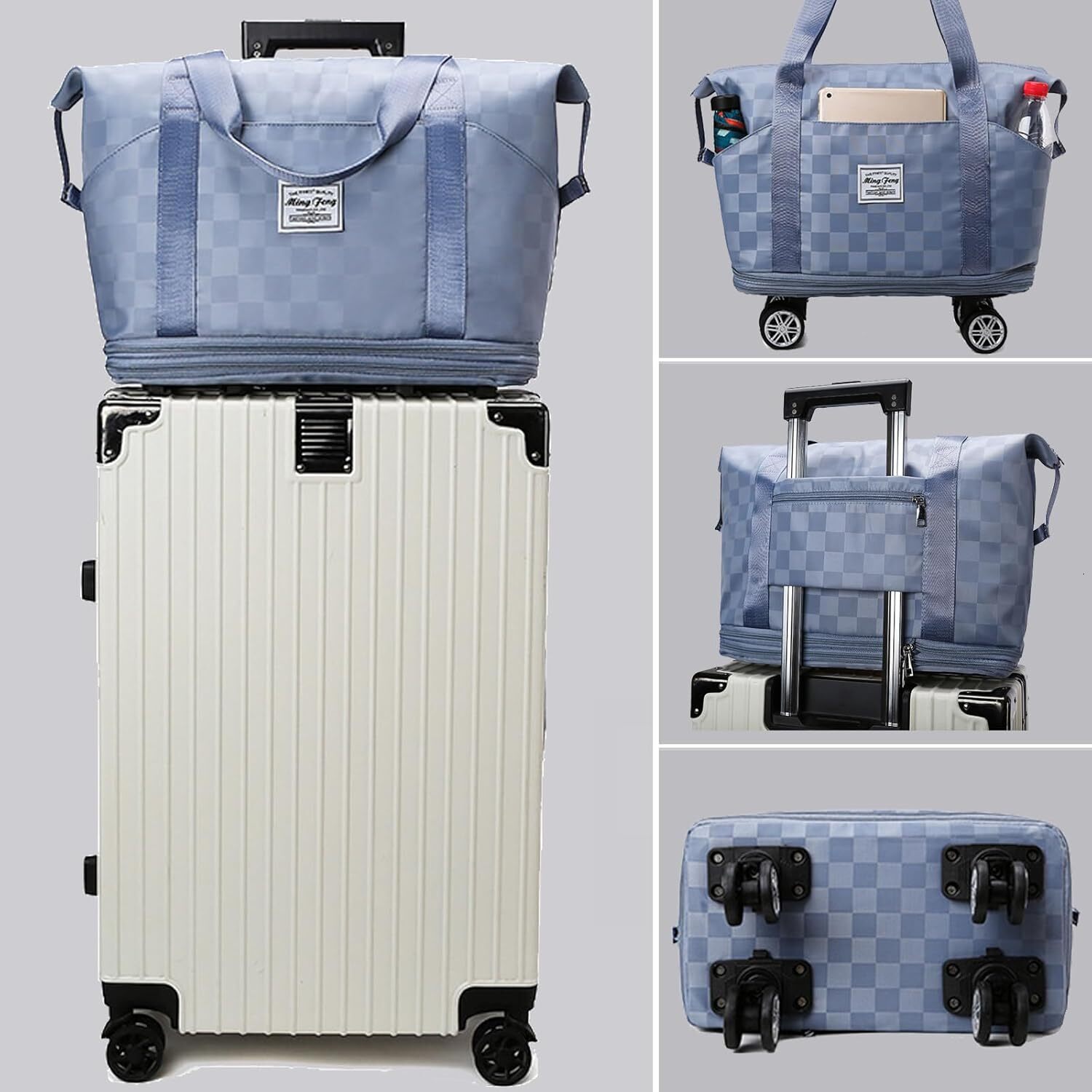 Expandable Foldable Duffel Suitcases,Detachable Rolling Wheels,Rolling Duffle Bag Wheels,Suitcases with Wheels,Carry designer bag on Lage, Lightweight
