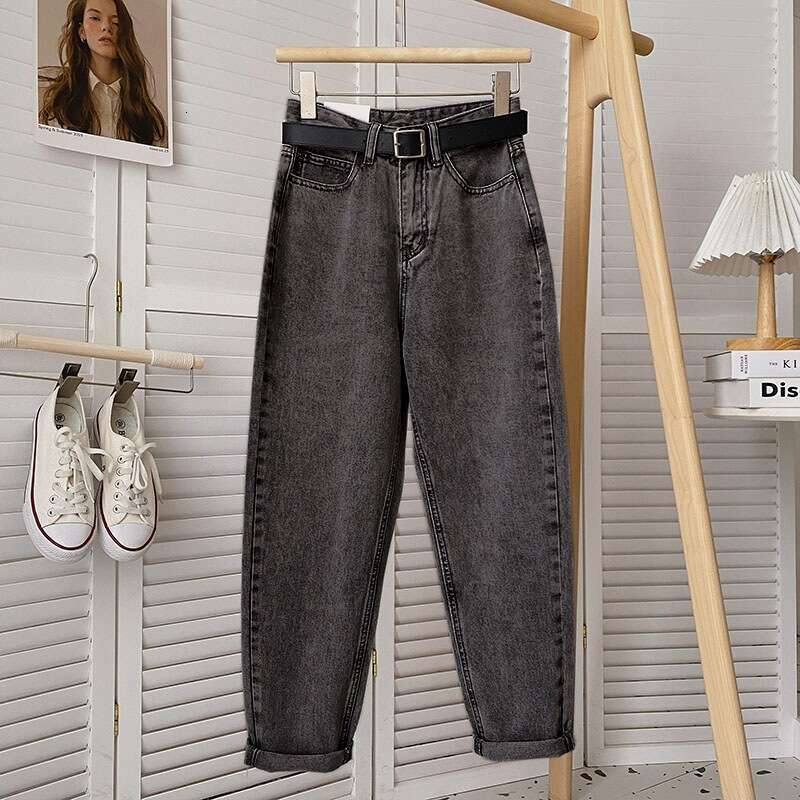 Harem Jeans Women, Summer Thin High-Waisted Loose Straight-Leg Cropped for Petite Figures, Slimming Carrot Dad Pants