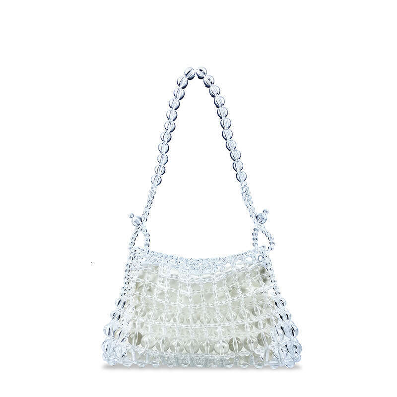 24 Autumn New Women's Wedding Transparent Beaded Handwoven Single Shoulder Handbag