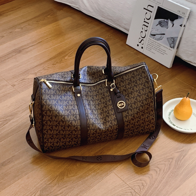 Designer Duffel Bag Women's Travel Weekender Bag Large Capacity Handheld & Crossbody Monogram Print Versatile Shoulder Bag
