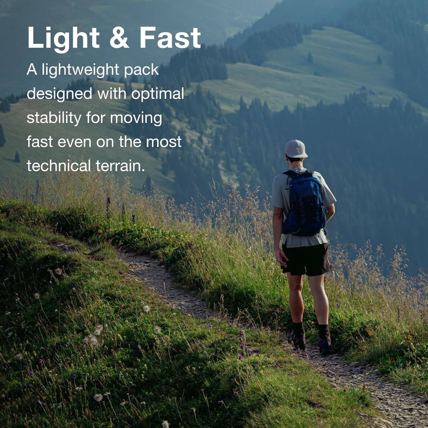 YMX 11L Men's Lightweight Hiking Backpack with Hipbelt, Black/Coal Grey