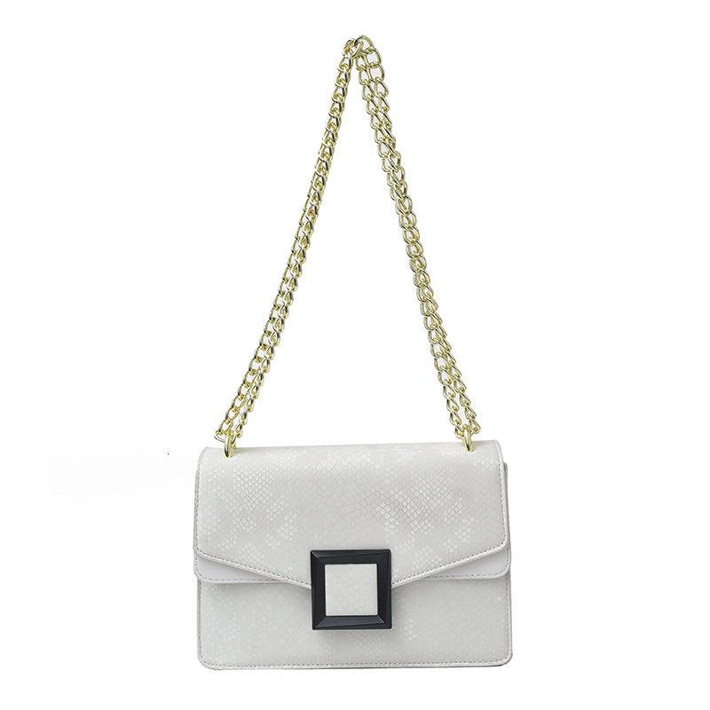 Luxury Brand Designer Bag 2025 New Fashion Textured Chain Shoulder Crossbody Bag Retro Snake Pattern Causal Bag