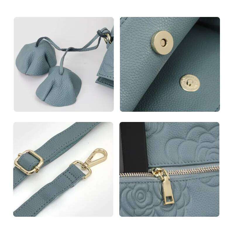 Aidrani 2024 Luxury Bag Women's Fashion Genuine Leather Handbag, Large Capacity Flower Patterned Brand Cowhide Bag