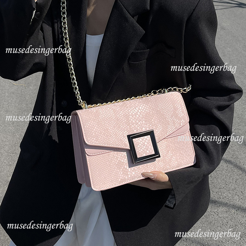 Luxury Brand Designer Bag Fashion Chain Women's Bag 2025 New Square Lock Buckle Single Shoulder Crossbody Commuter Tote Bag Causal Bag Designer P