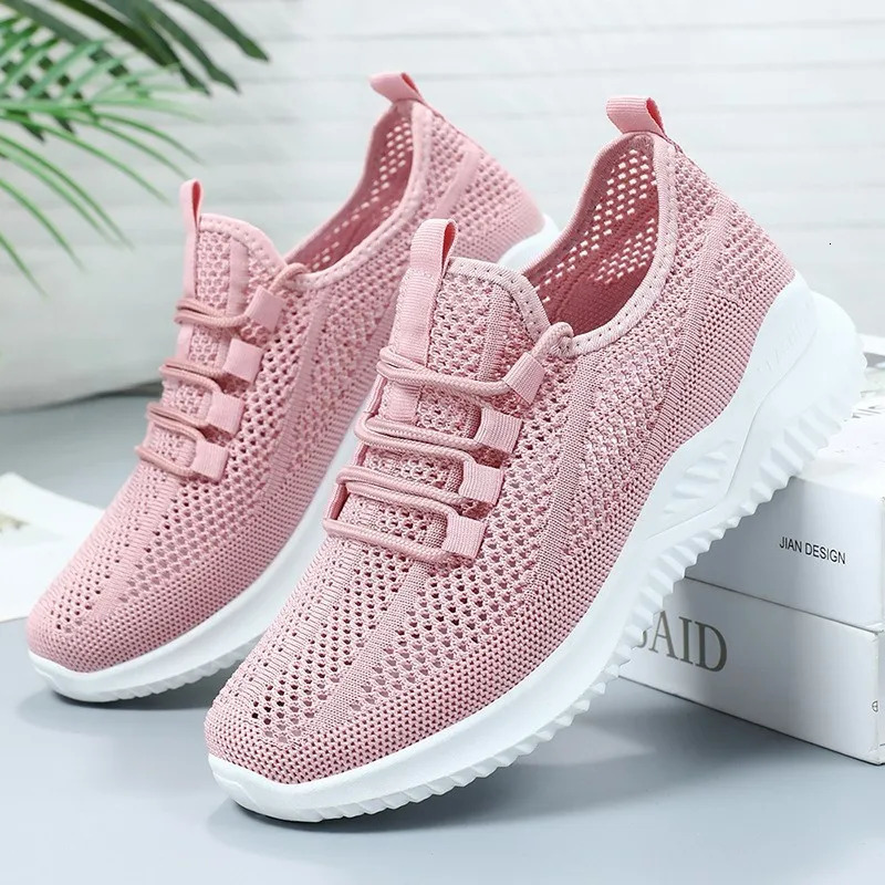 Shevalues Summer Casual Flats Shoes For Women Comfort Soft Bottom Sports Shoes Breathable Mesh Runing Shoes Lightweight Sneakers 250716