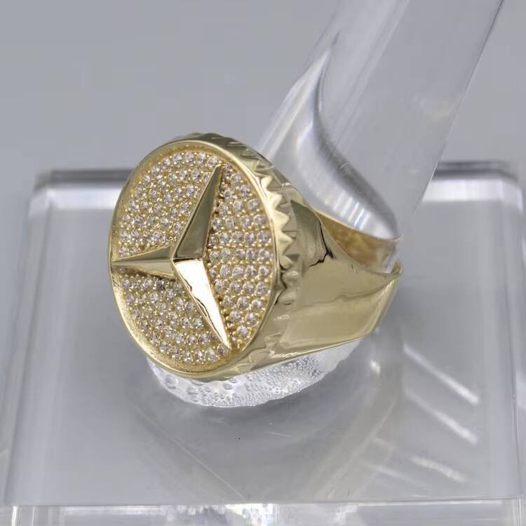 Hiphop Jewelry Men Ring 925 Sterling Silver Band Rings Custom VVs Moissanite Gold Iced Out Finger Ring Jewelry for Men