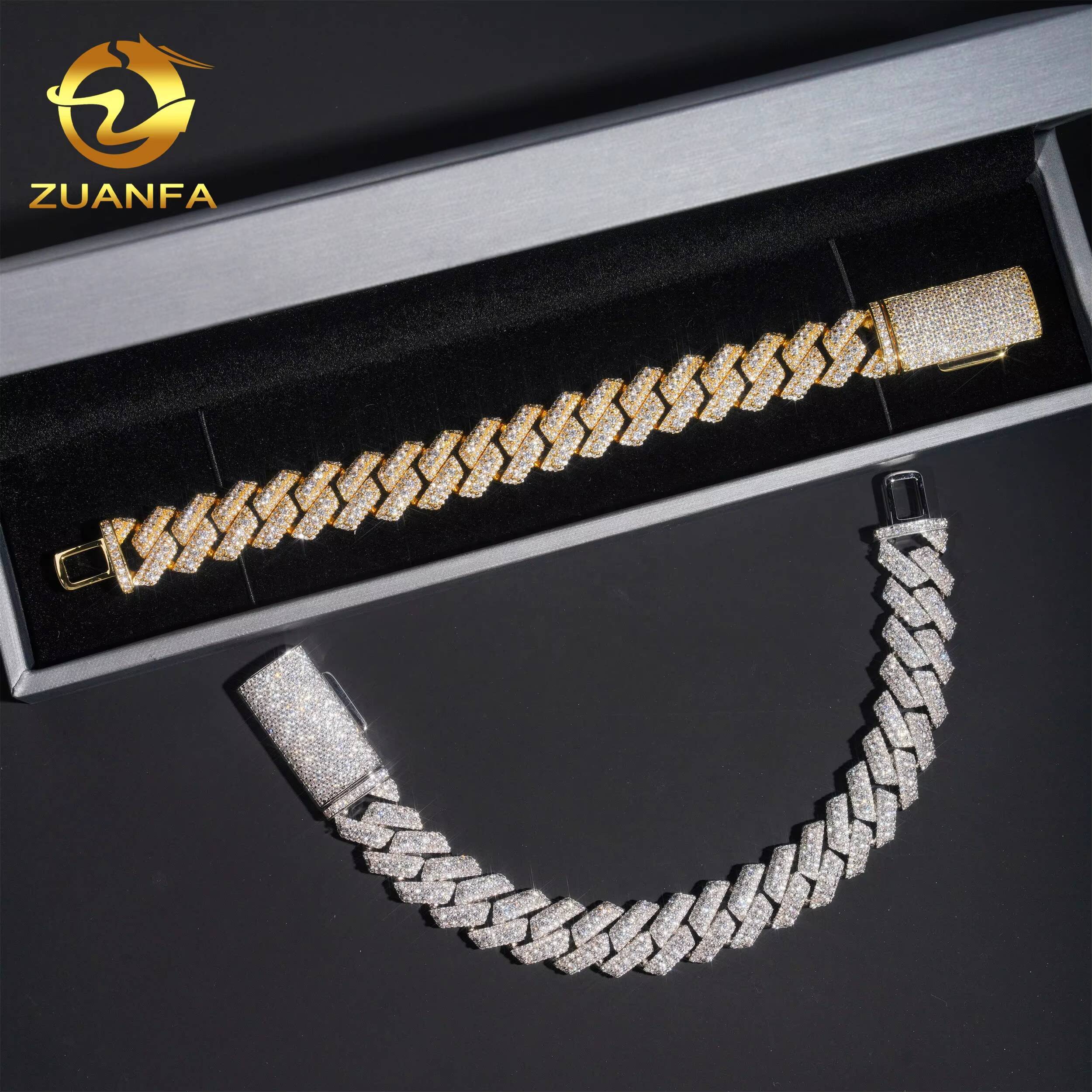 Wholesale Price Miami Men Necklace Zircon Brass Hip Hop Jewelry Iced Out 5A Cz Cuban Link Chain
