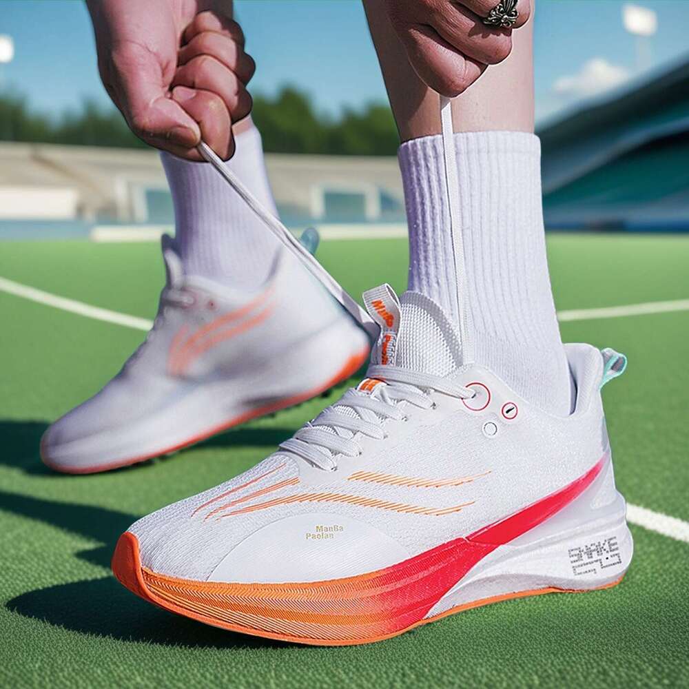 Forefoot Carbon Plate Breathable Exam Speed Sports Unisex Students Shock Absorption Rebound Running Men's Shoes