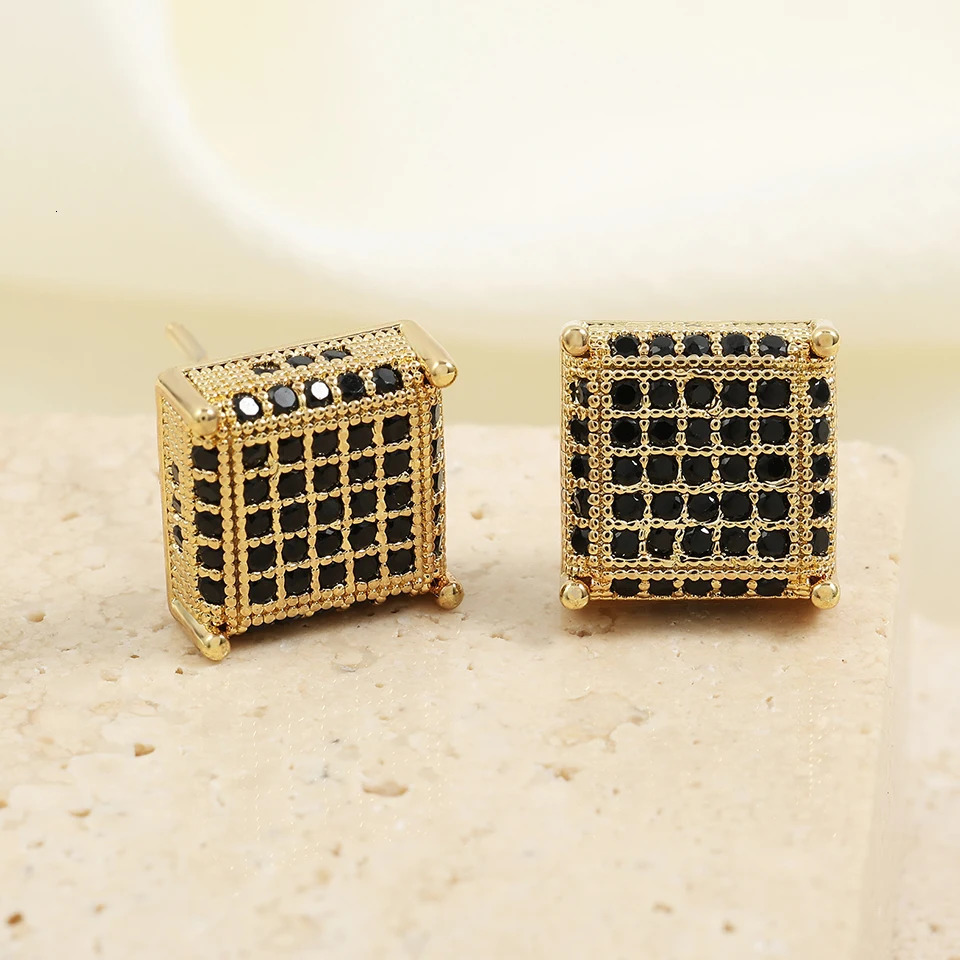 ZAKOL Buling Zirconia Earrings for Men Iced Out Micro Full Paved CZ Crystal Copper Earring Fashion Hip Hop Jewelry 250715