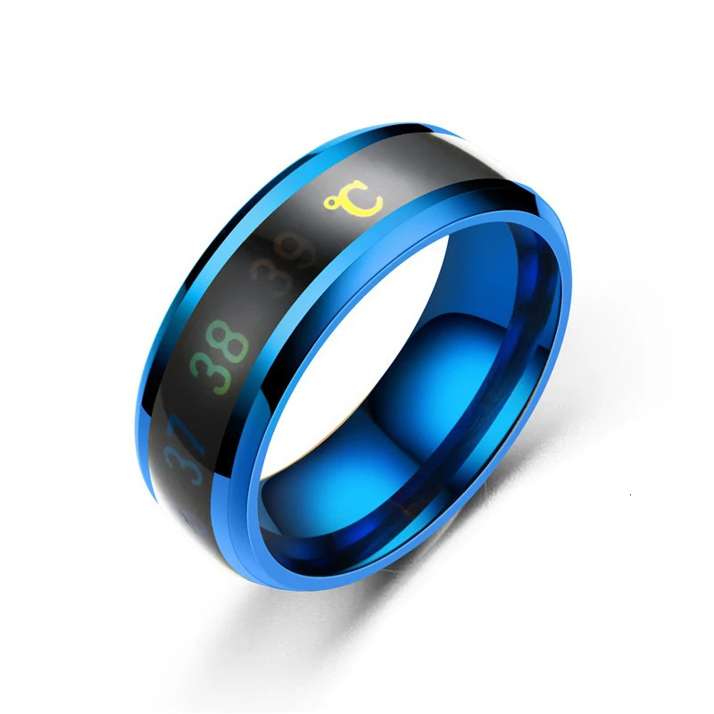 Smart Stainless Steel Multifunctional Ring for Couple Mood Feeling Intelligent Temperature Sensitive Rings Waterproof Jewelry 250716