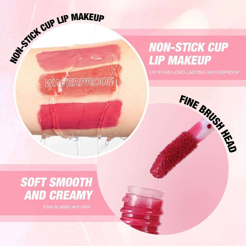 4pcs Veet gloss Liquid Lipstick Kit Easy Color Long Lasting Waterproof Tint Oil Non-Stick Makeup Lip Glaze Set X250720