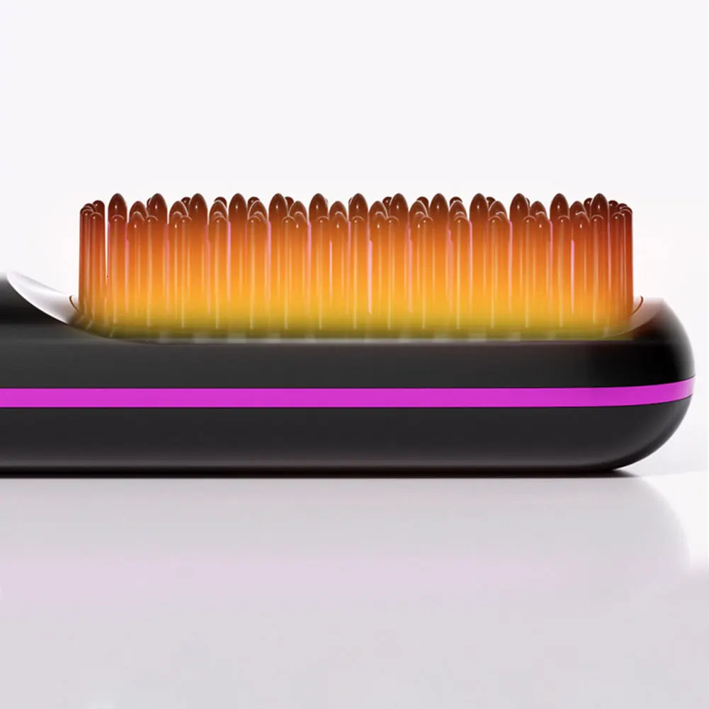 Cordless Hair Straightener Brush Anti-Scald Hair Straightening Comb 3 Temp Settings Electric Comb for All Hair Types 250717