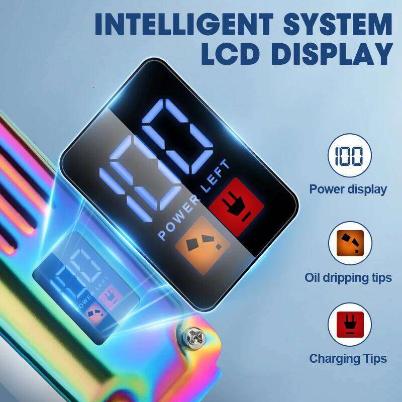 Men's professional cordless hair nose clipper, wireless LCD display grooming set, household rechargeable